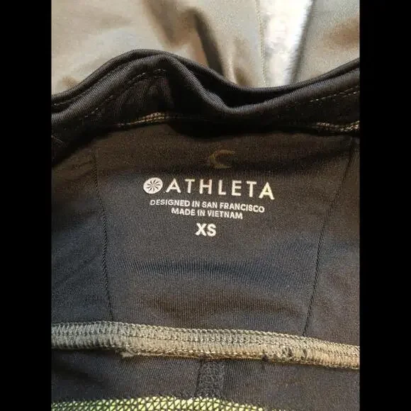 Athleta Spar Colorblock 7/8 Tight Legging Green & Black XS - Picture 5 of 5